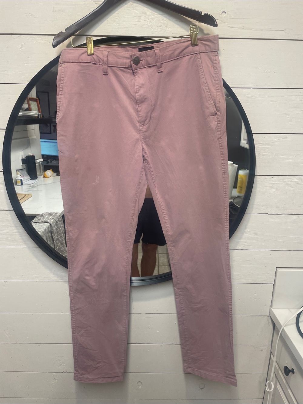 RVCA Men’s Daggers Chino Pants – Size 33 – Mauve – Slim Straight